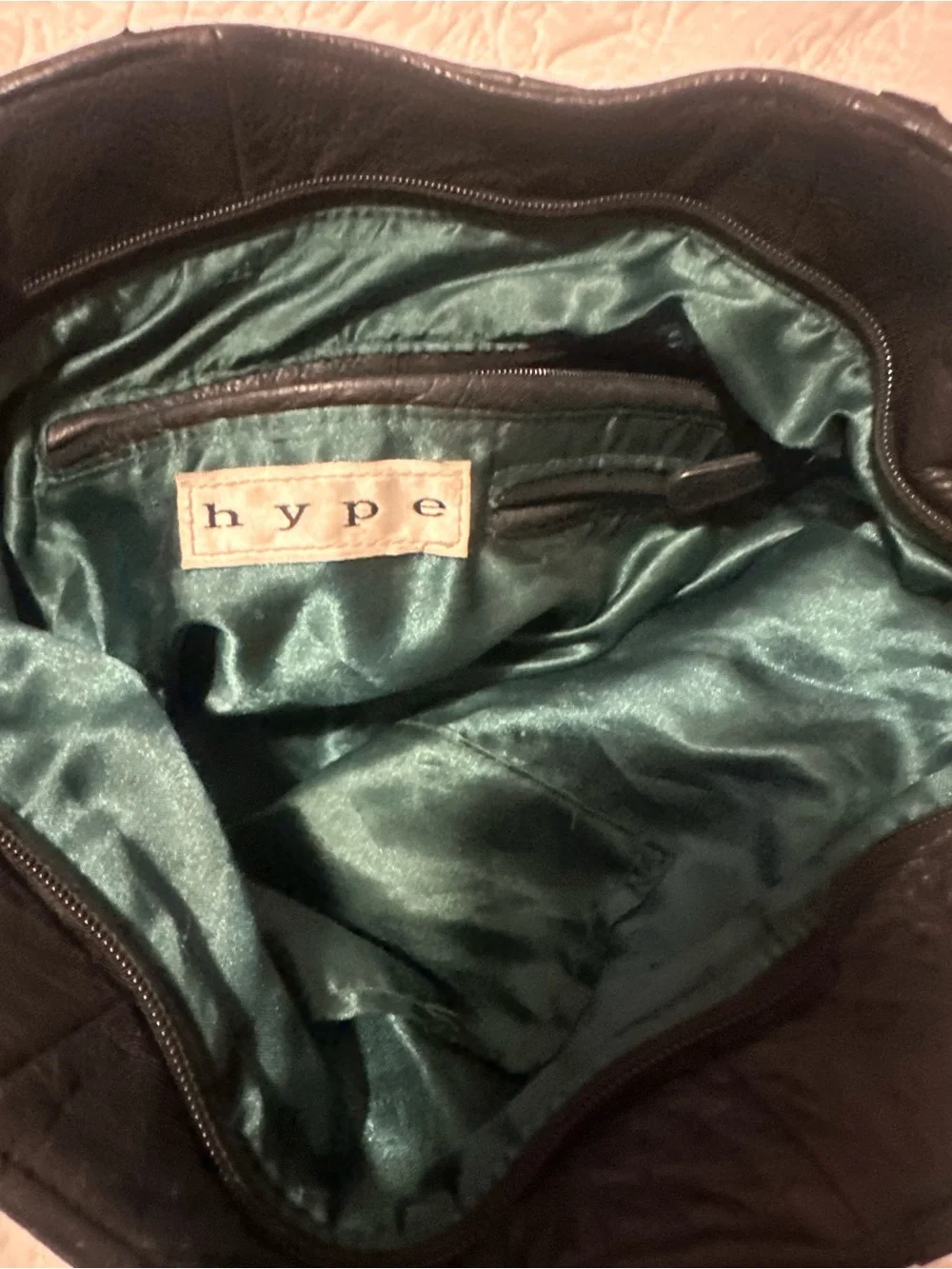Hype Black leather bucket purse